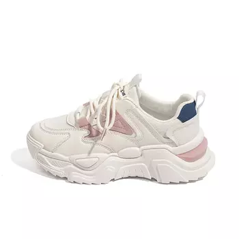 Кроссовки HUANQIU Chunky Sneakers Women's Low-top, черный/розовый