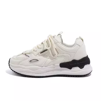 Кроссовки HUANQIU Chunky Sneakers Women's Low-top, бежевый