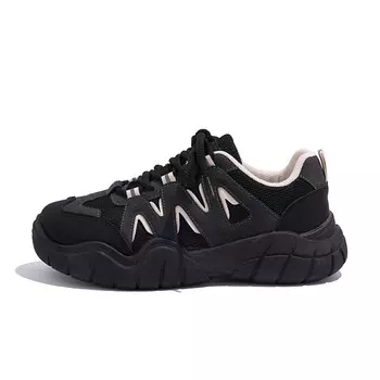 Кроссовки HUANQIU Chunky Sneakers Women's Low-top Black, черный