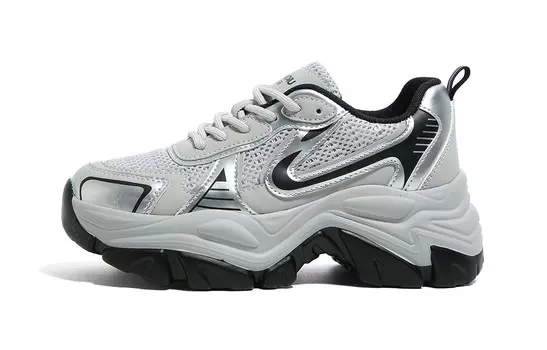 Кроссовки HUANQIU Chunky Sneakers Women's Low-top Black, серый