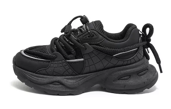 Кроссовки HUANQIU Chunky Sneakers Women's Low-top, черный