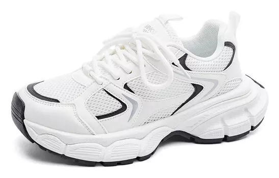 Кроссовки HUANQIU Chunky Sneakers Women's Low-top Gray, белый/серый