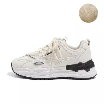 Кроссовки HUANQIU Lifestyle Shoes Women's Low-top Beige, бежевый/черный