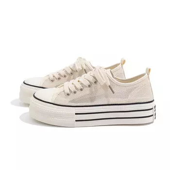 Кроссовки HUANQIU Skateboard Shoes Women's Low-Top Beige, бежевый