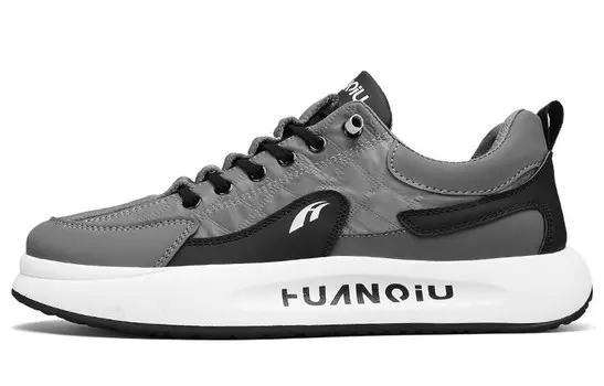 Кроссовки HUANQIU Skateboarding Shoes Men Low-top White, серый