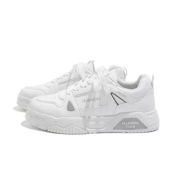 Кроссовки HUANQIU Skateboarding Shoes Men Low-top White/Gray, белый/серый