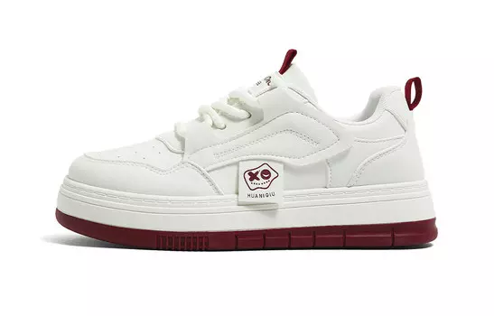 Кроссовки HUANQIU Skateboarding Shoes Women's Low-top, белый/красный