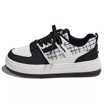 Кроссовки HUANQIU Skateboarding Shoes Women's Low-top Black, белый/черный