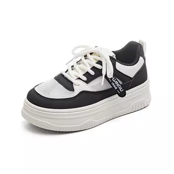 Кроссовки HUANQIU Skateboarding Shoes Women's Low-top Black, бежевый/черный