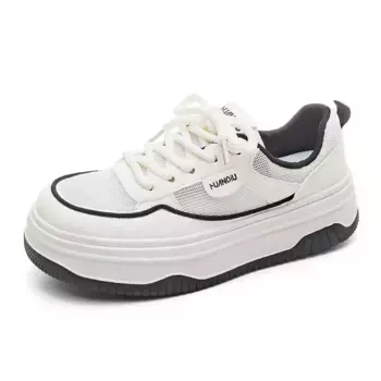 Кроссовки HUANQIU Skateboarding Shoes Women's Low-top Black, бежевый/черный