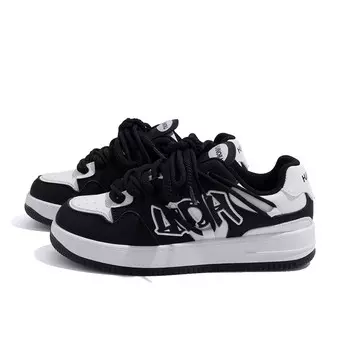 Кроссовки HUANQIU Skateboarding Shoes Women's Low-top White/Black, белый/черный