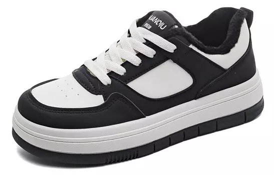 Кроссовки HUANQIU Skateboarding Shoes Women's Low-top White, черный