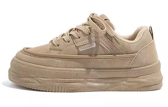 Кроссовки HUANQIU Skateboarding Shoes Women's Low-top Khaki, хаки