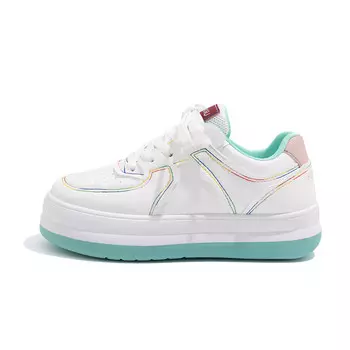 Кроссовки HUANQIU Skateboarding Shoes Women's Low-top Green, белый