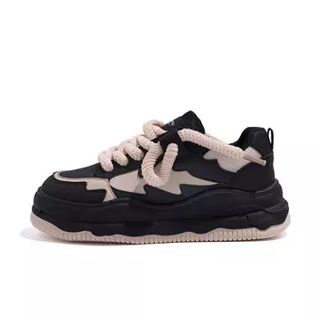 Кроссовки HUANQIU Skateboarding Shoes Women's Low-top Black/Pink, черный/розовый