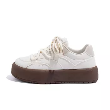 Кроссовки HUANQIU Skateboarding Shoes Women's Low-top Beige/Brown, коричневый