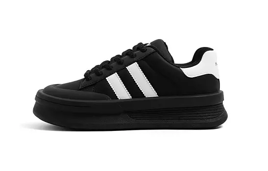 Кроссовки HUANQIU Skateboarding Shoes Women's Low-top Black/White, черный/белый