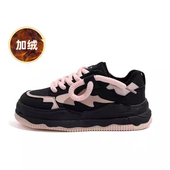 Кроссовки HUANQIU Skateboarding Shoes Women's Low-top Black/powder, черный/розовый