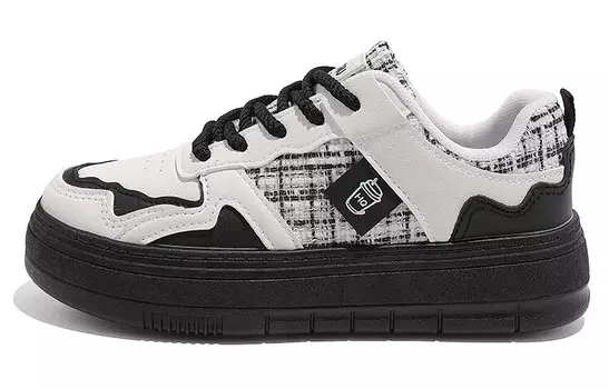 Кроссовки HUANQIU Skateboarding Shoes Women's Low-top Black, белый/черный