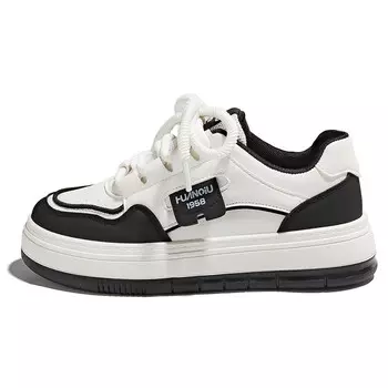 Кроссовки HUANQIU Skateboarding Shoes Women's Low-top Black, белый/черный