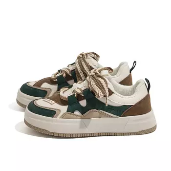 Кроссовки HUANQIU Skateboarding Shoes Women's Low-top Beige/Brown, коричневый