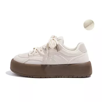 Кроссовки HUANQIU Skateboarding Shoes Women's Low-top Beige, коричневый