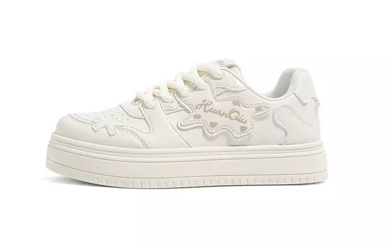 Кроссовки HUANQIU Skateboarding Shoes Women's Low-top White, бежевый