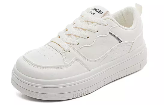 Кроссовки HUANQIU Skateboarding Shoes Women's Low-top White, бежевый