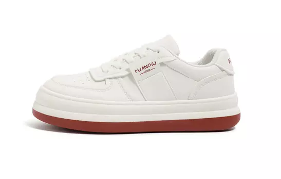 Кроссовки HUANQIU Skateboarding Shoes Women's Low-top Beige/Red, бежевый