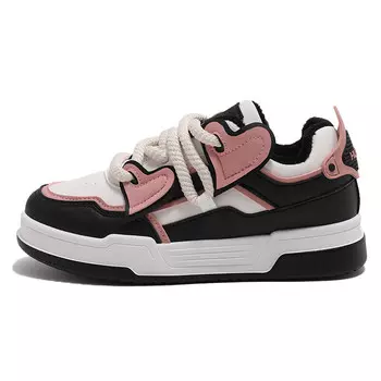 Кроссовки HUANQIU Skateboarding Shoes Women's Low-top, черный/розовый