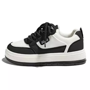 Кроссовки HUANQIU Skateboarding Shoes Women's Low-top Black, белый/черный