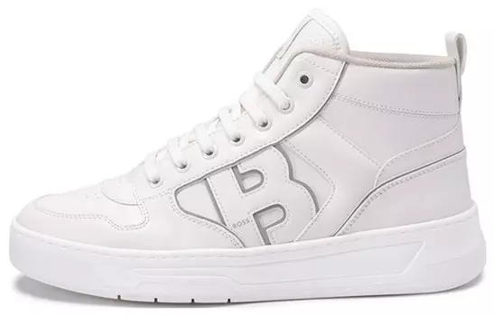 Кроссовки HUGO BOSS Skateboarding Shoes Men High-top White, белый