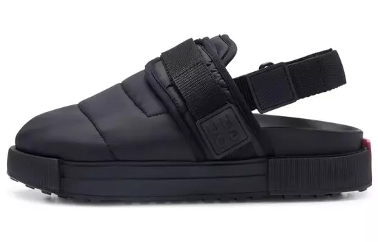 Кроссовки HUGO Delmar Quilted Slingback Sandals, черный