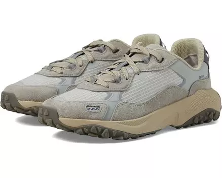 Кроссовки HUGO Mixed Material Mesh Sneakers, цвет Light Pigeon Grey