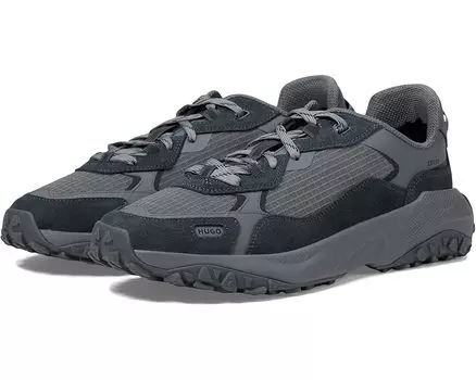 Кроссовки HUGO Mixed Material Mesh Sneakers, цвет Open Dark Grey