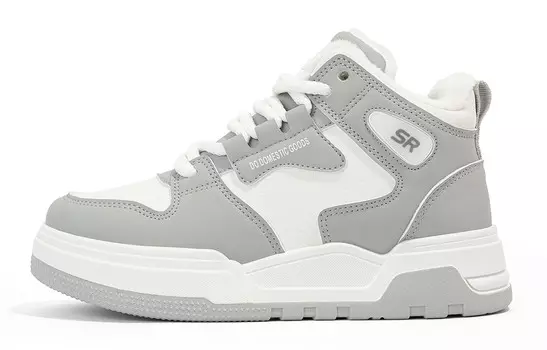 Кроссовки Humanism 1986 Skateboarding Shoes Women's Mid-top, белый/серый