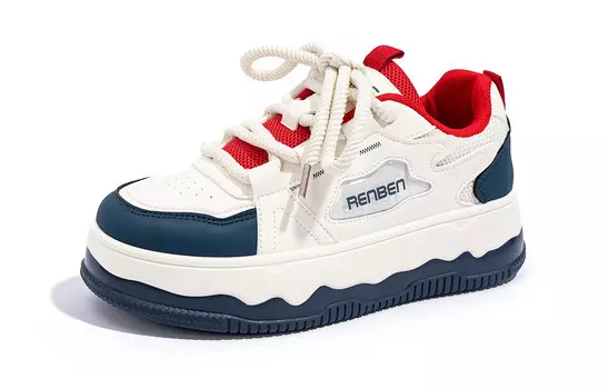 Кроссовки Humanism 1986 Skateboarding Shoes Women's Low-top, бежевый/красный