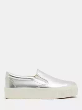 Кроссовки HUSH Gili Leather Flatform, серебряный