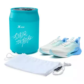 Кроссовки Hydrogen Wind 7.0 для бега для мужчин с низким верхом, цвет белый/исландский синий/морской небесно-голубой Xtep