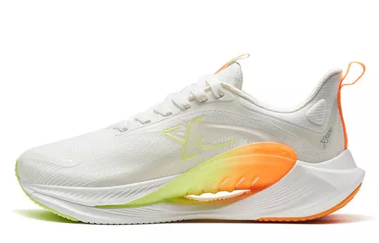 Кроссовки Hydrogen Wind 7.0 для бега мужские с низким верхом, парусно-белые/флуоресцентные, лаймово-зеленые Xtep