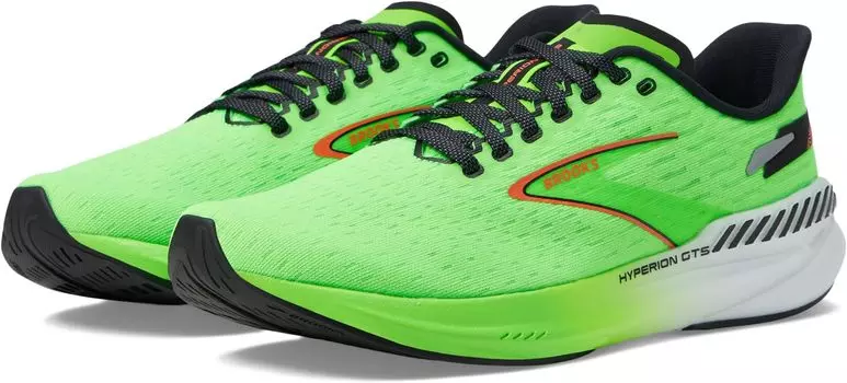 Кроссовки Hyperion GTS Brooks, цвет Green Gecko/Red Orange/White