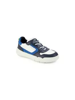 Кроссовки Hyroo из кожи и замши для мальчиков Geox, цвет White Navy