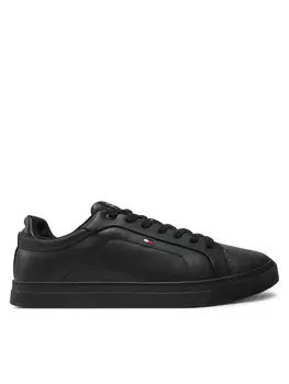 Кроссовки Icon Court Lth Flag Ess FM0FM05317 Tommy Hilfiger, черный