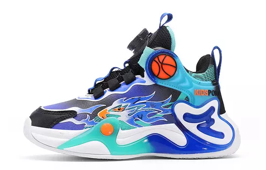 Кроссовки IMAU Kids Basketball Shoes Kids Mid-top, черный/синий