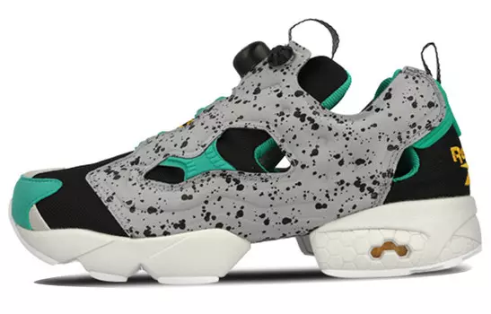 Кроссовки Instapump Fury для бега мужские с низким верхом серые/зеленые Reebok