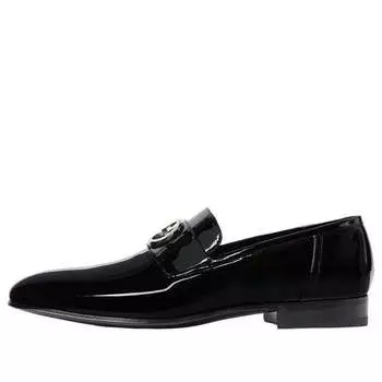Кроссовки interlocking g loafer 'black leather' Gucci, черный