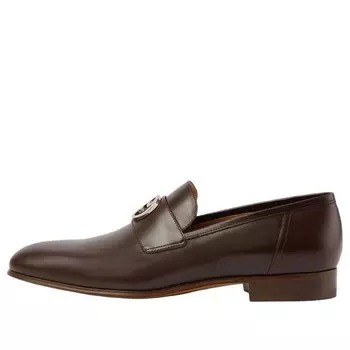 Кроссовки interlocking g loafer 'dark brown leather' Gucci, коричневый