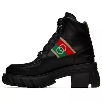 Кроссовки interlocking lace-up boots 'black' Gucci, черный