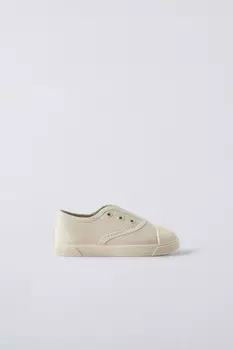 Кроссовки из эластичного хлопка ZARA, экрю белый