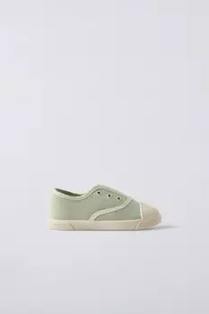 Кроссовки из эластичного хлопка ZARA, зеленый